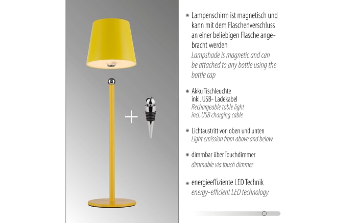 LED-Akku Tischleuchte Boteria, gelb, inkl. Flaschenverschluss-03