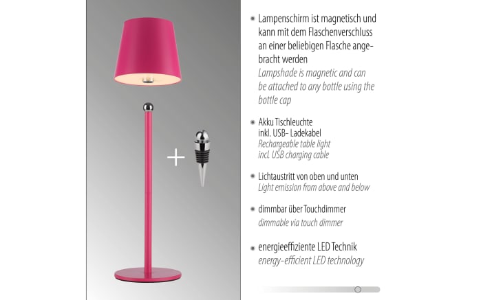 LED-Akku Tischleuchte Boteria, pink, inkl. Flaschenverschluss-04