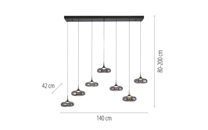 LED-Pendelleuchte Posh, grau, 7-flammig-02