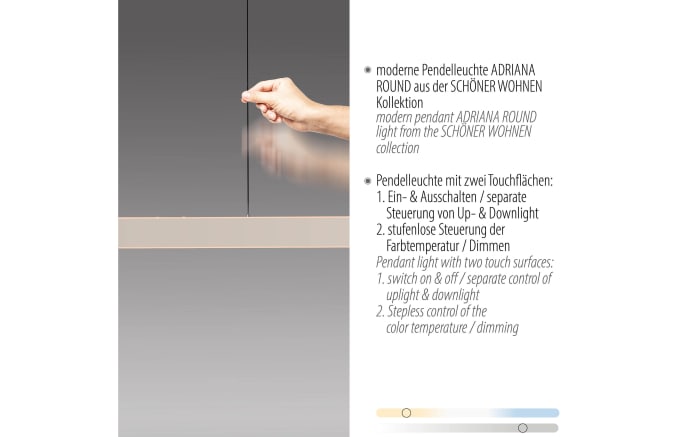 LED-Pendelleuchte Adriana Round, sand, inkl. Funktionen-04