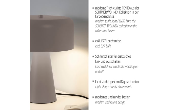 Tischleuchte Pento, sand-06
