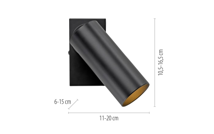 Wandleuchte Rik, schwarz-03