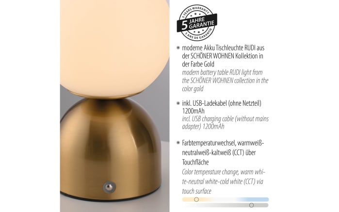 LED-Akkutischleuchte Rudi Schöner Wohnen, goldfarbig, inkl. CCT Funktion-04