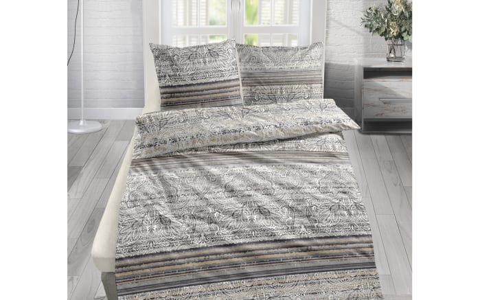Mako-Satin Bettwäsche, natur, 155 x 220 cm-02