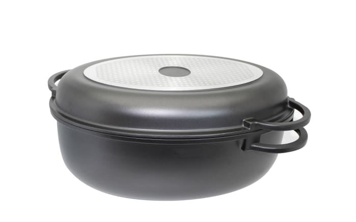 Alugussbräter Alucast, Glas-und Grilldeckel, 38 cm-02