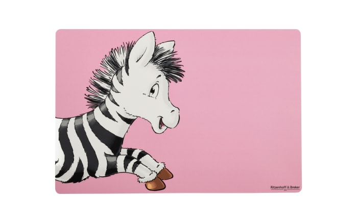 Platzset Happy Zoo, rosa mit Zebra-01