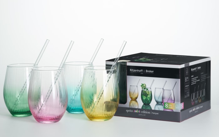 Partyset Spritz, mehrfarbig, 8-teilig-02