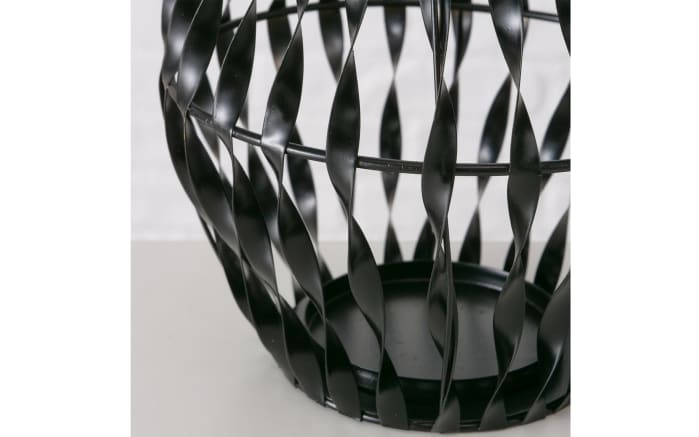 Windlicht Jakel, rund, Eisen schwarz, 19 cm-02