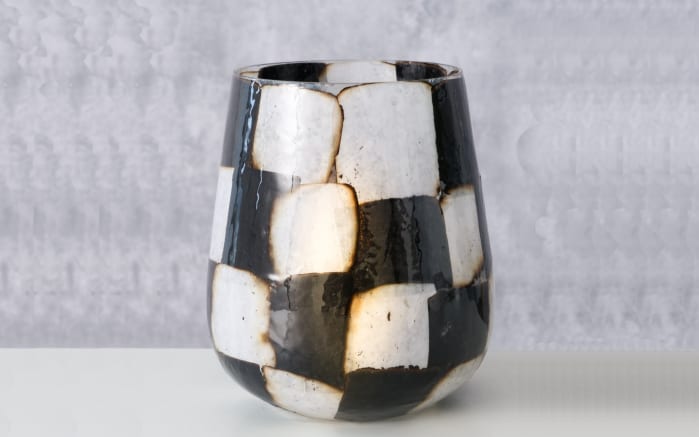 Windlicht Medo, schwarz/weiß, 14,5 cm-03