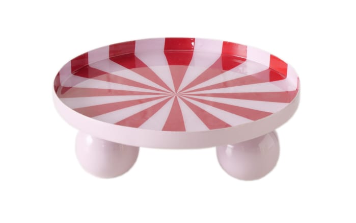 Kerzenteller Claire, rot/weiß, 20,5 cm-02