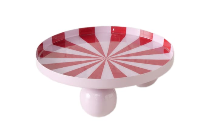 Kerzenteller Claire, rot/weiß, 20,5 cm-03