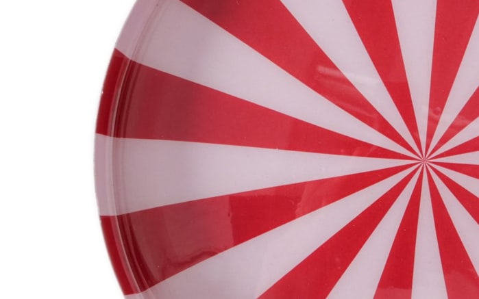 Kerzenteller Claire, rot/weiß, 20,5 cm-05