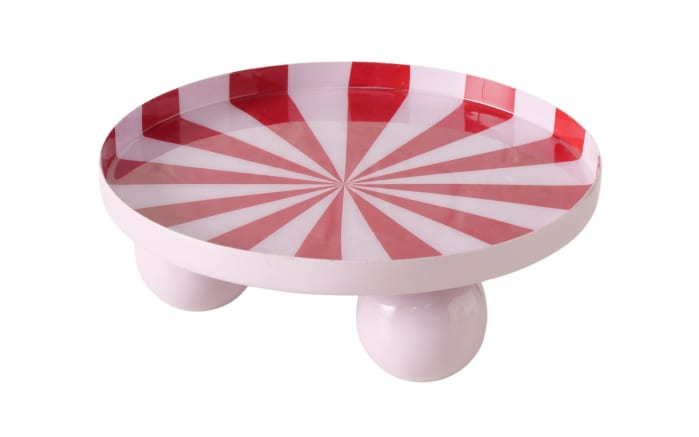 Kerzenteller Claire, rot/weiß, 20,5 cm-01