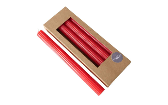 4 Starbkerzen Classic, rot, H 26 cm