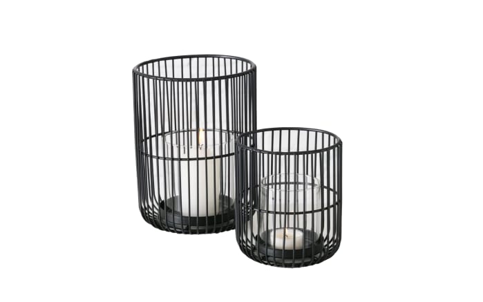 Windlichtset Cindy, schwarz, 2-teilig-01