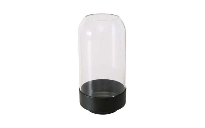 Vase Malena, schwarz/transparent, 18 cm