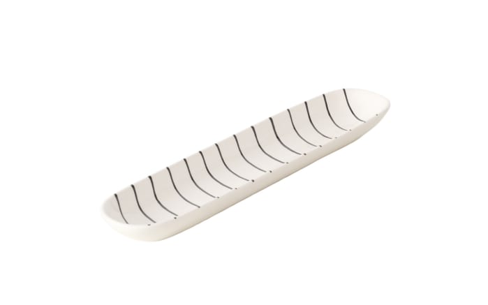 Schale Baguette, weiß/schwarz