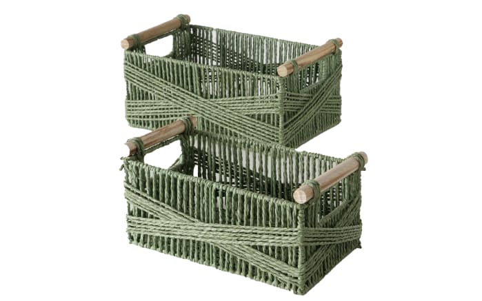 Korbset Cesto, dunkelgrün, 2-teilig