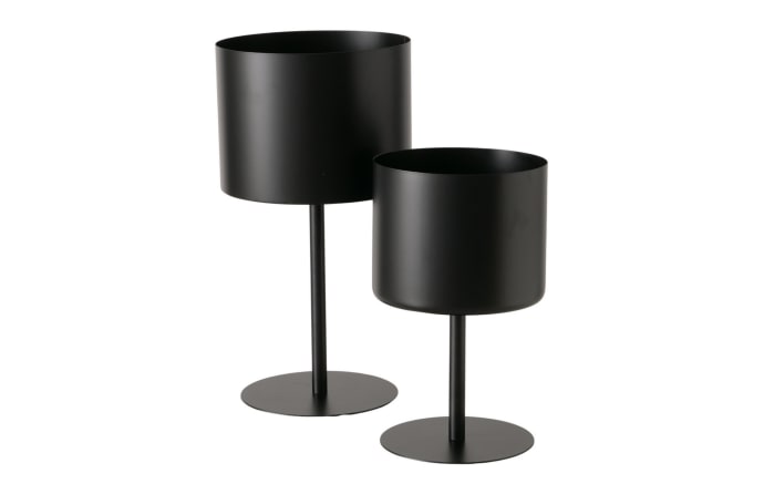 Übertopfset Podest, schwarz, 2-teilig-01