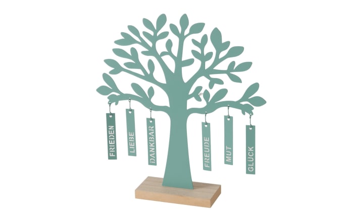 Dekoaufsteller Wunschbaum, türkis -01