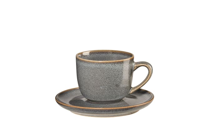 Espressotasse mit Unteretasse saisons, denim/grau, 5,5 cm