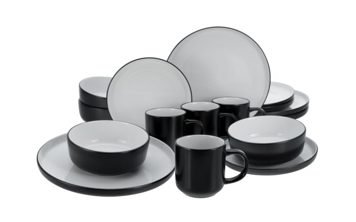 Kombiservice Nordic cool black, schwarz/weiß, 16-teilig-01
