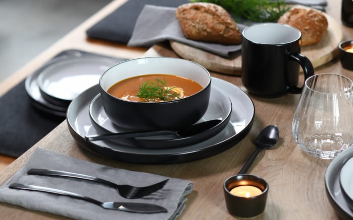 Kombiservice Nordic cool black, schwarz/weiß, 16-teilig-03