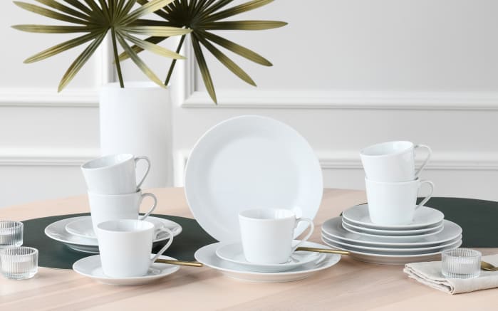 Kaffeeservice Base, weiß, 18-teilig -01