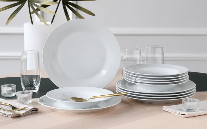 Tafelservice Base, weiß, 12-teilig -01