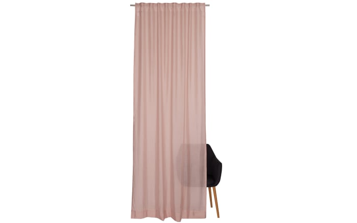 Vorhang mit verdeckter Schlaufe Solid, Polyester, rose, 130 x 250 cm-03