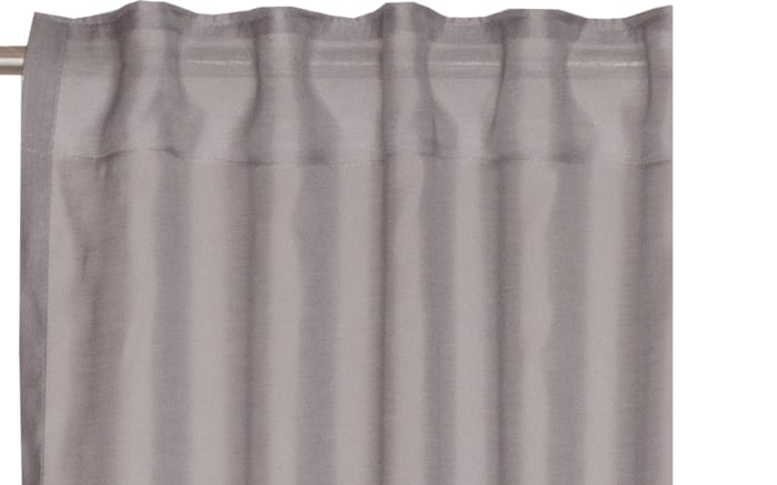 Vorhang mit verdeckter Schlaufe Solid, Polyester, grau, 130 x 250 cm-02