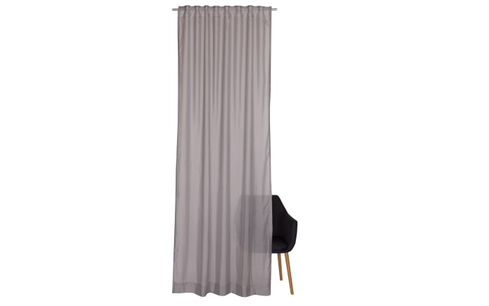 Vorhang mit verdeckter Schlaufe Solid, Polyester, grau, 130 x 250 cm online  bei Hardeck kaufen