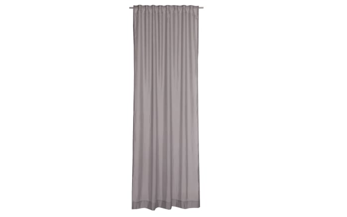 Vorhang mit verdeckter Schlaufe Solid, Polyester, grau, 130 x 250 cm-01