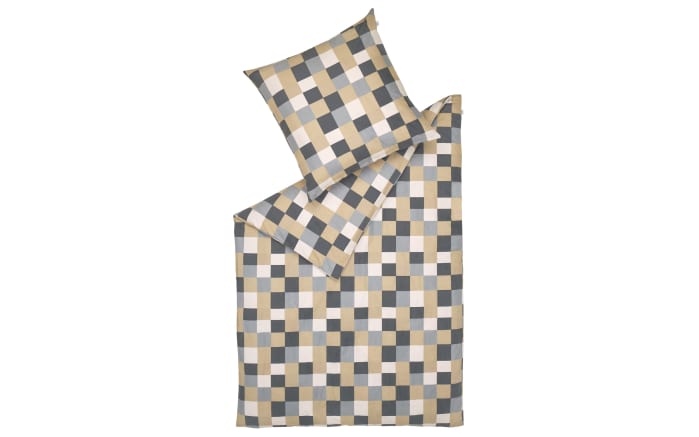 Bettwäsche-Set Cubic, grau/beige/anthrazit, 135 x 200 cm-01