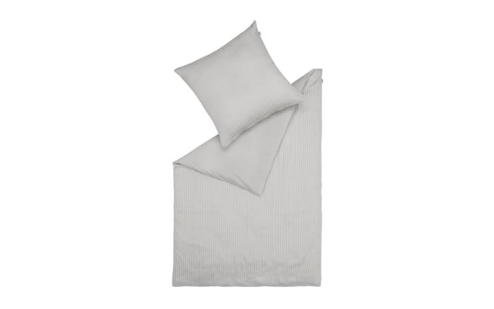 Bettwäscheset Needlestripe, grau, 155 cm x 220 cm-01