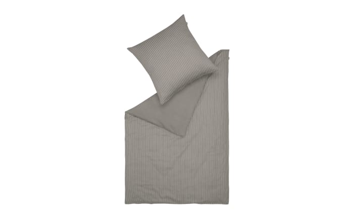 Bettwäscheset, Needlestripe, dunkelgrau, 135 cm x 200 cm-01