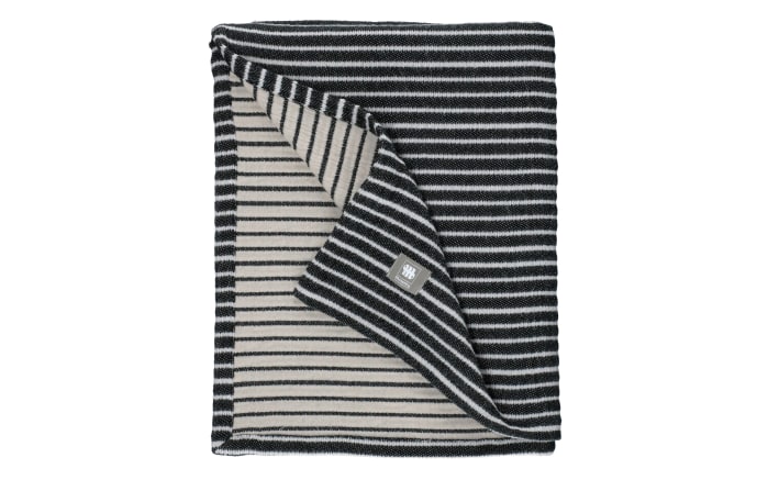 Plaid Line, schwarz/weiß, 130 x 170 cm-01