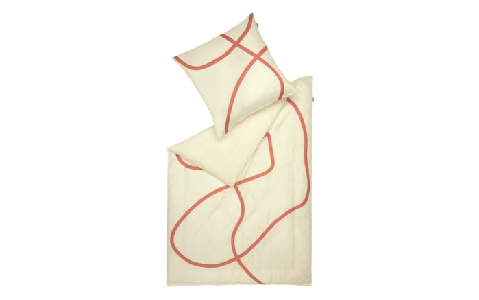 Bettwäsche Artsy, weiß/blush, 155 x 220 cm-01
