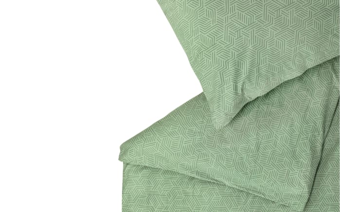 Flanell Bettwäsche, salbei, 155 x 220 cm-02