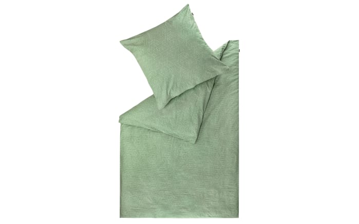 Flanell Bettwäsche, salbei, 155 x 220 cm-01