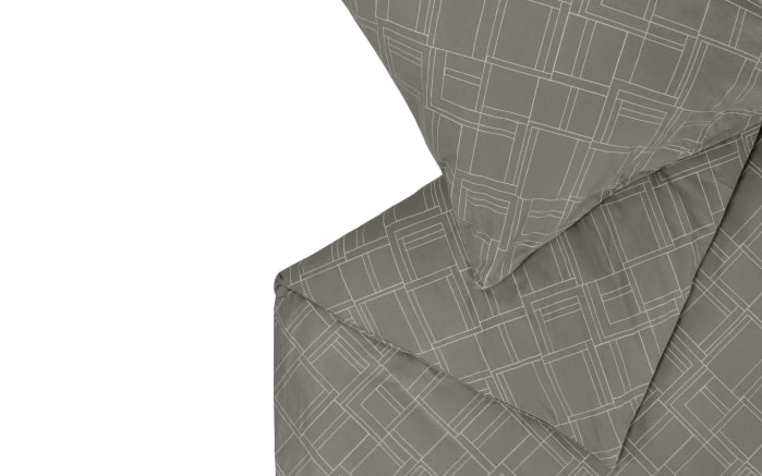 Flanell Bettwäsche, anthrazit, 135 x 200 cm-02