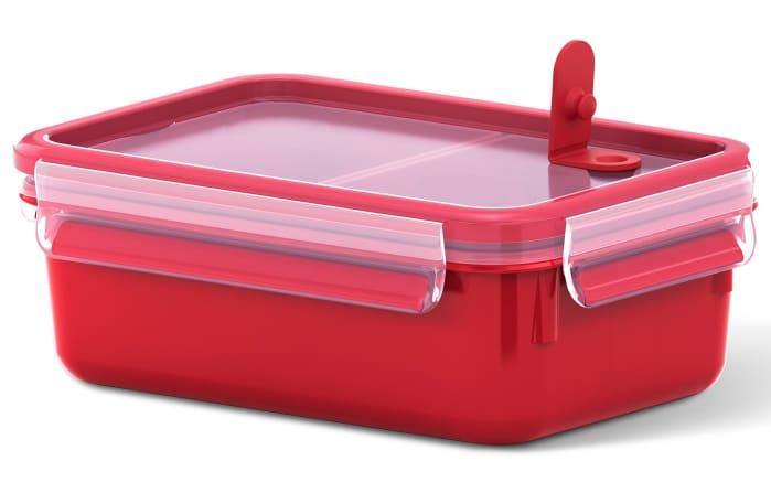 Mikrowellendose   mit Einsatz Clip & Micro in rot, 1 l-01