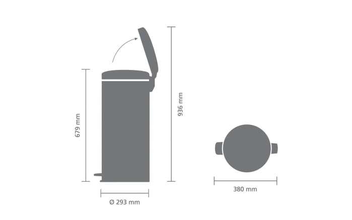 Treteimer Newicon, jadegrün, 30L-05