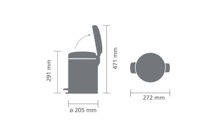 Treteimer Newicon, weiß, 5 L-04