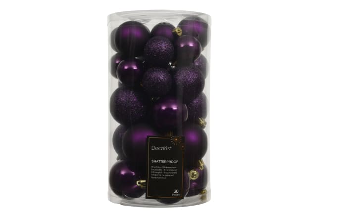 Weihnachtskugel-Set, violet, 6 cm-01