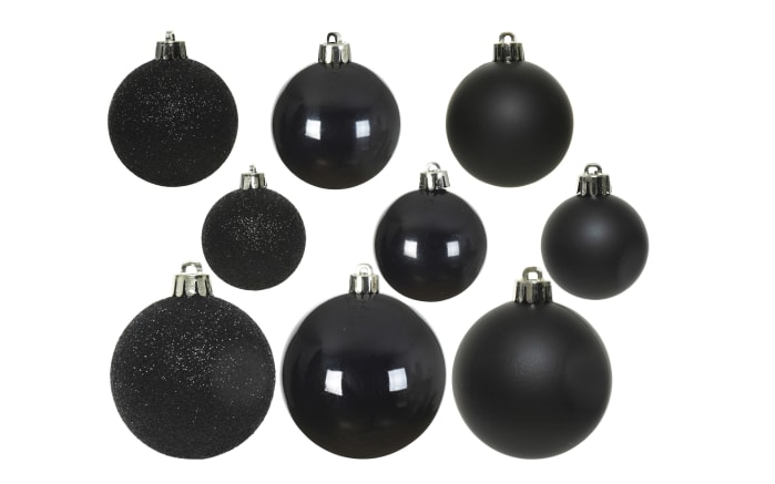 Weihnachtskugel-Set, schwarz, 6 cm-02