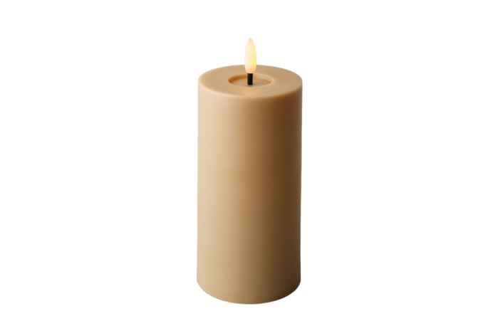 LED Kerze, braun/warmweiß, 17 cm
