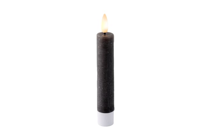 LED Spitzkerze, grau/warmweiß