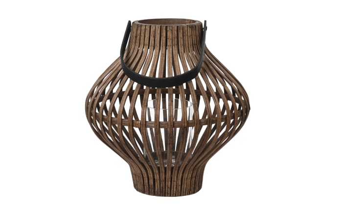 Windlicht, braun, 39 cm