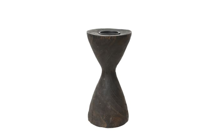 Kerzenhalter, Paulowniaholz dunkelbraun, 20 cm